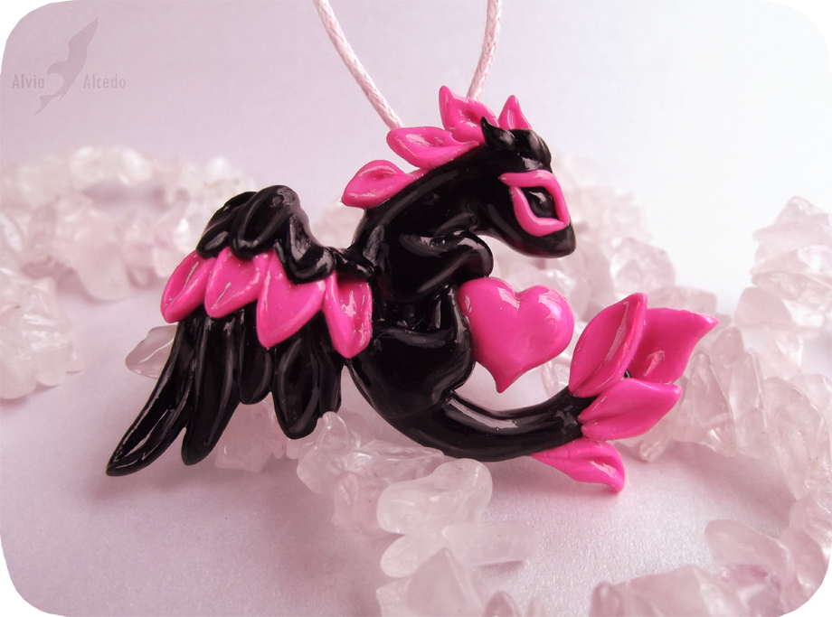 Pink Love Dragon Polymer Clay