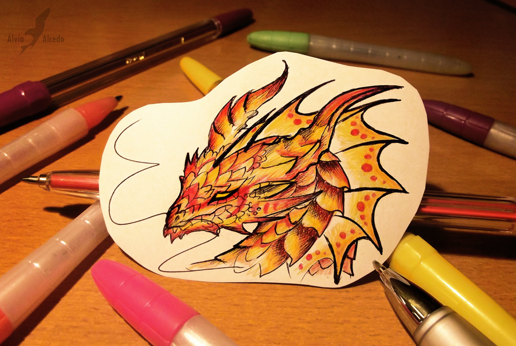 Fire dragon sticker