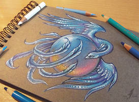 Ice phoenix - tattoo design