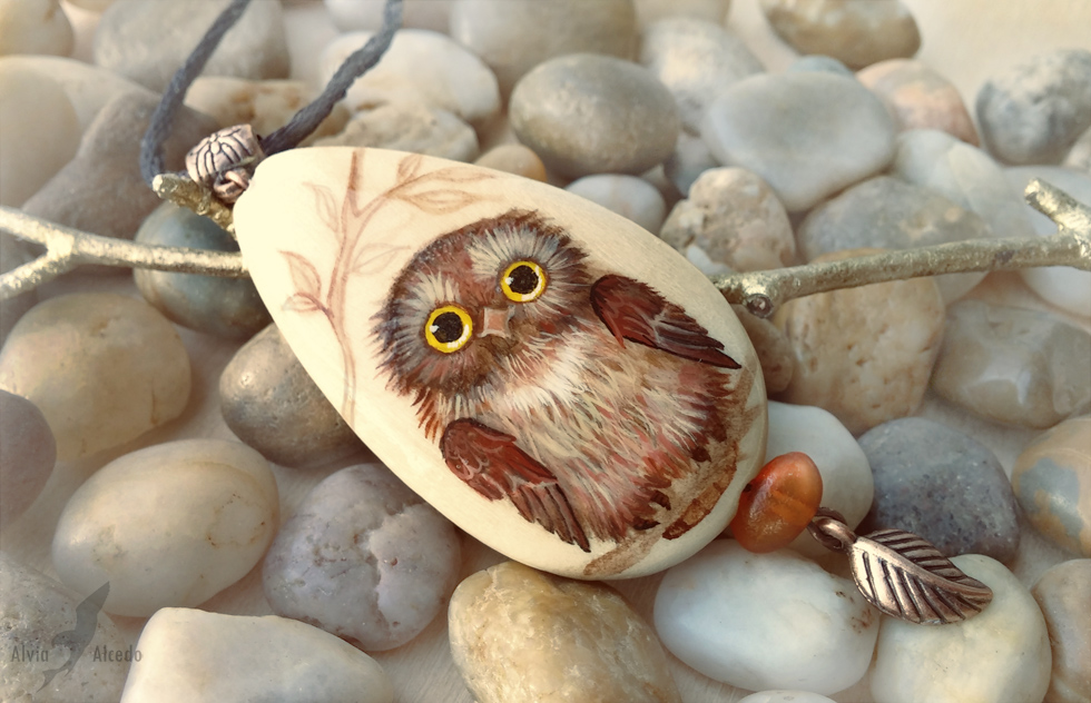 Little owl - necklace