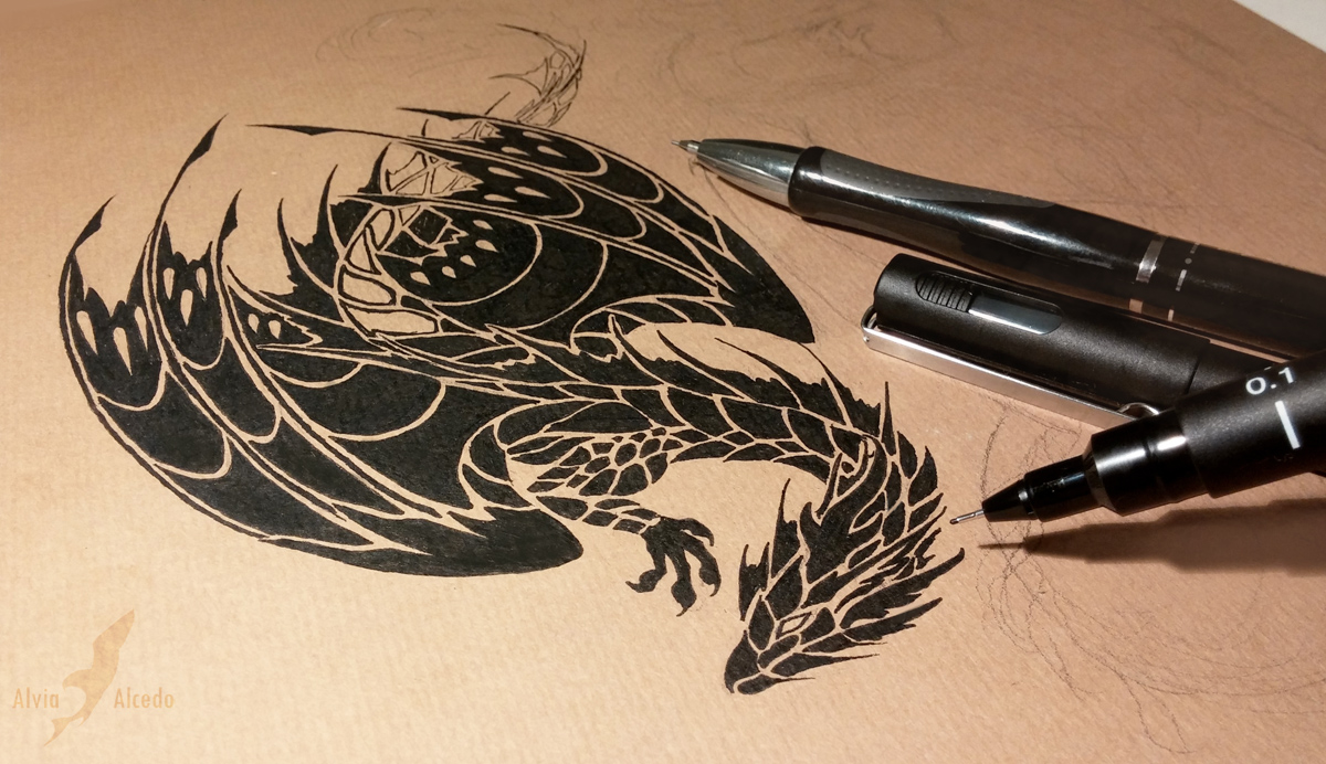 Black water dragon by AlviaAlcedo