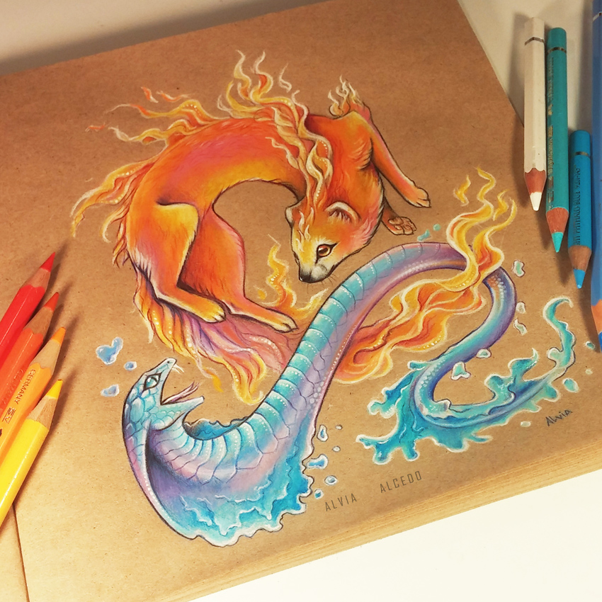 Mongoose and cobra by AlviaAlcedo