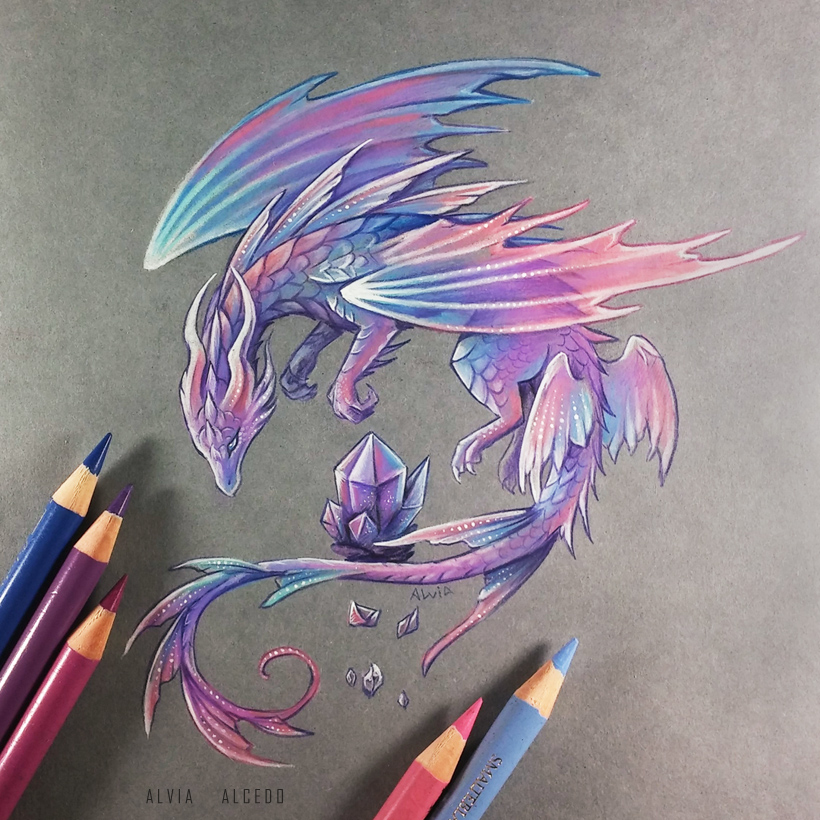 Amethyst fairy dragon by AlviaAlcedo