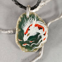 Three colored Koi dragon