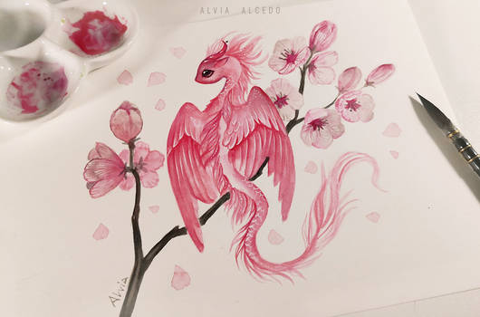 Sakura dragon by AlviaAlcedo