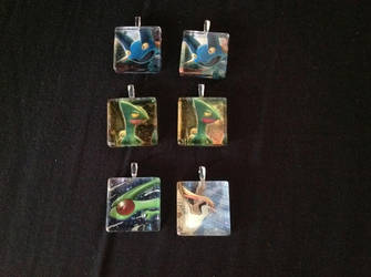 Glass Tile Pendants - Pokemon