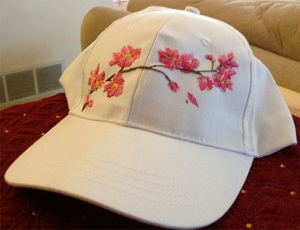 Cherry Blossom Embroidery Hat