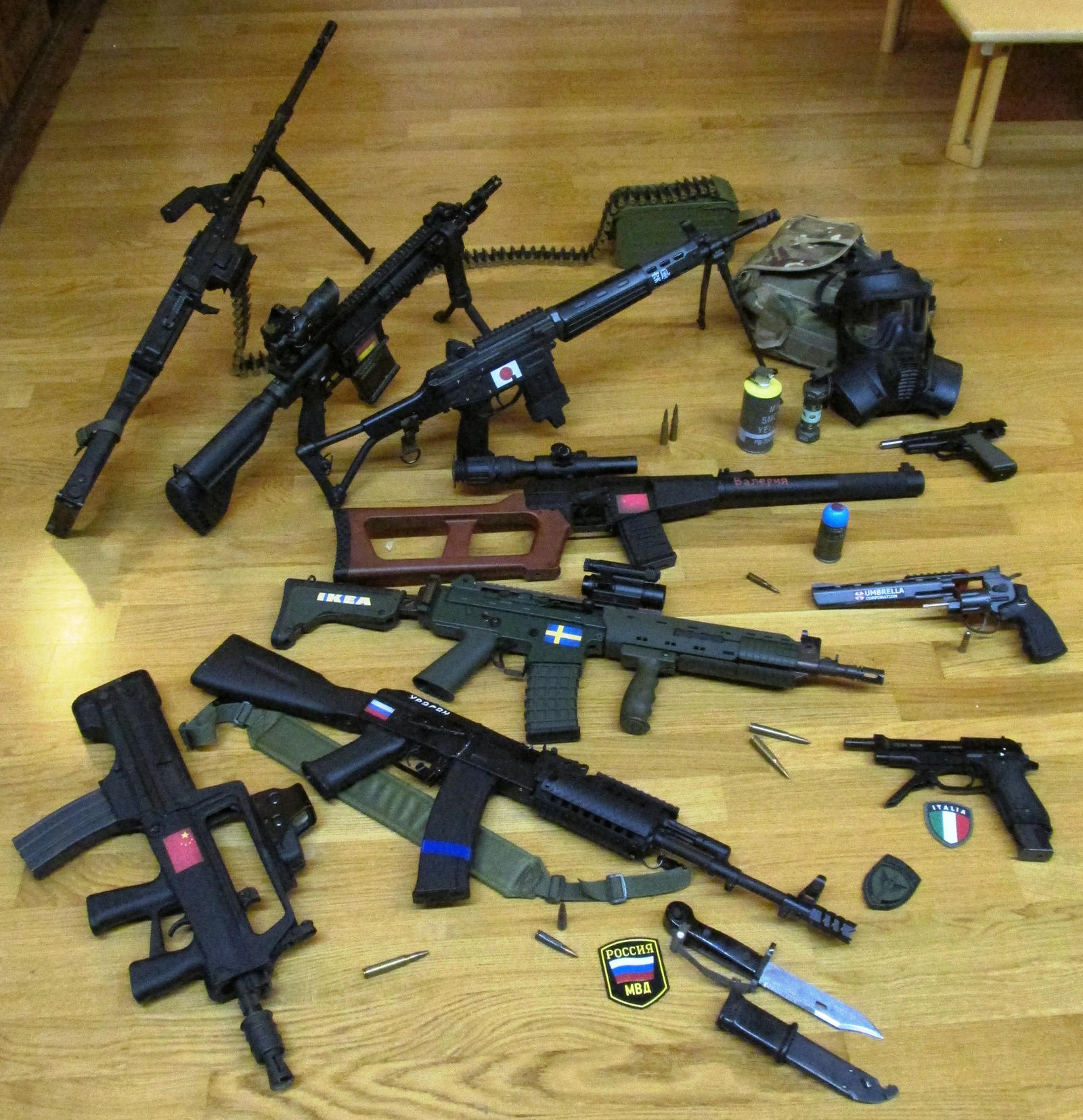 My entire arsenal of airsoft guns and gear