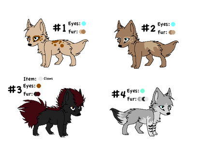 Adoptables 1,2,4 and 7