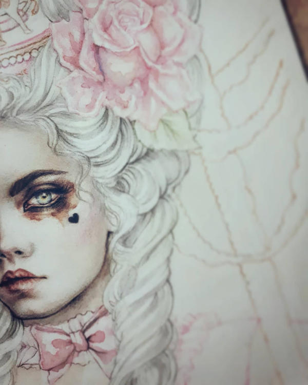 Rococo Dream Coloring Process by EnysGuerrero