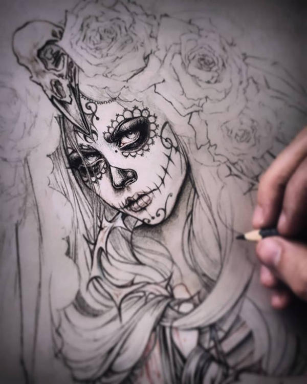 Mictecacihuatl Sketch by EnysGuerrero