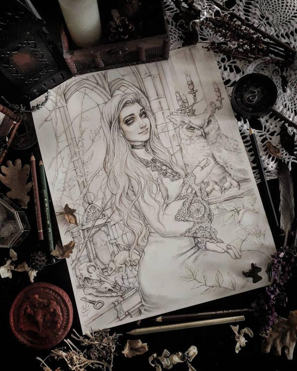Liz the Good Witch Lineart by EnysGuerrero