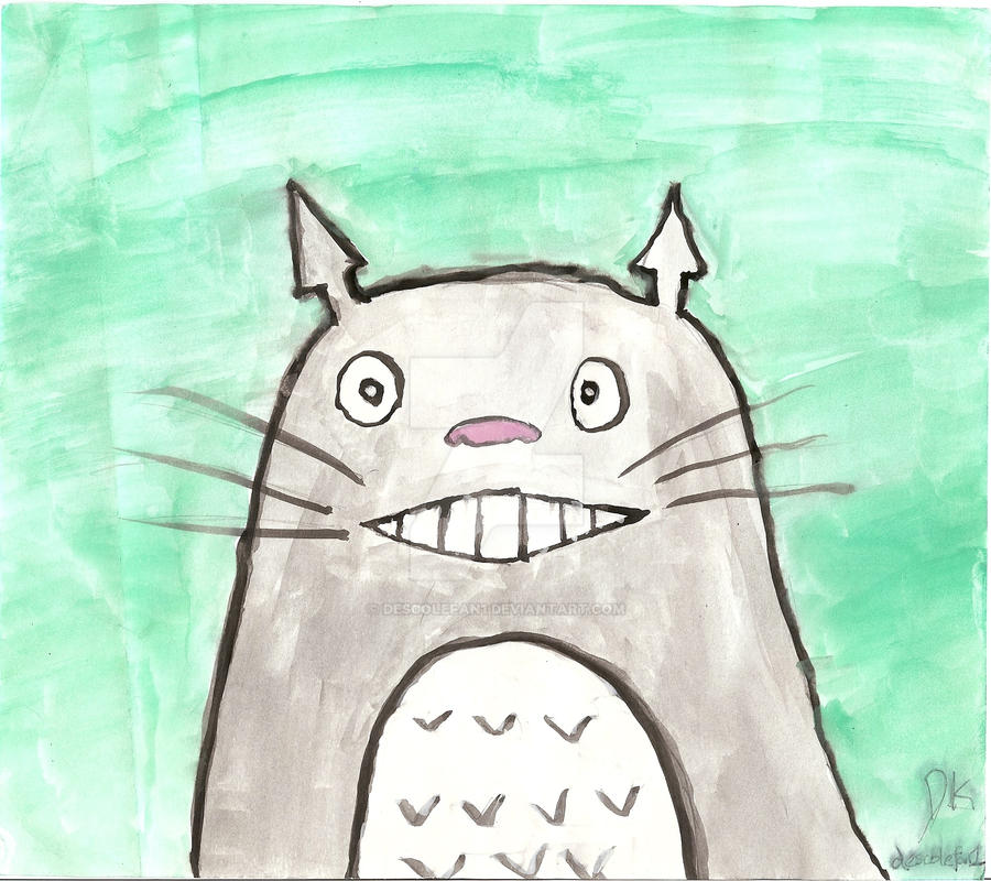 Totoro doodle in colour