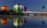 Hot Air Balloons-Morning Mist by La-Vita-a-Bella