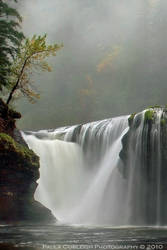 Waterfall - Lower Lewis Falls - Autumn Fog