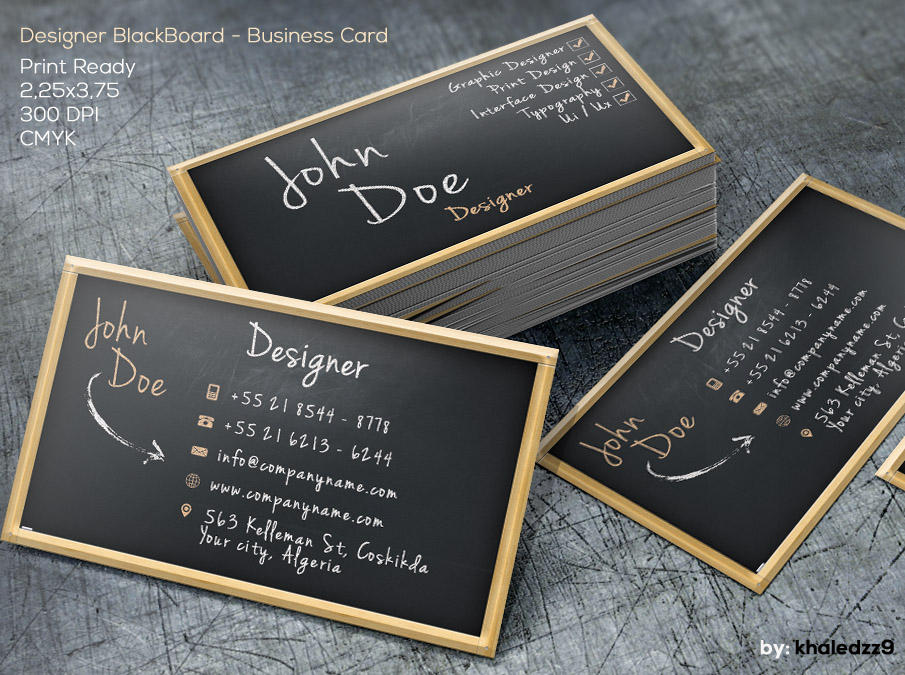 Designer BlackBoard Business Card by khaledzz9 on DeviantArt