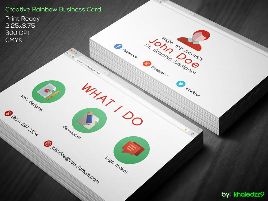 Flat Google Browser Business Card by khaledzz9 on DeviantArt