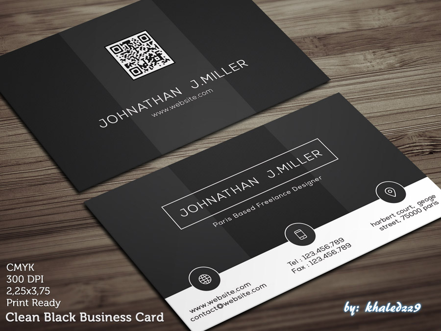 Clean Black Business Card