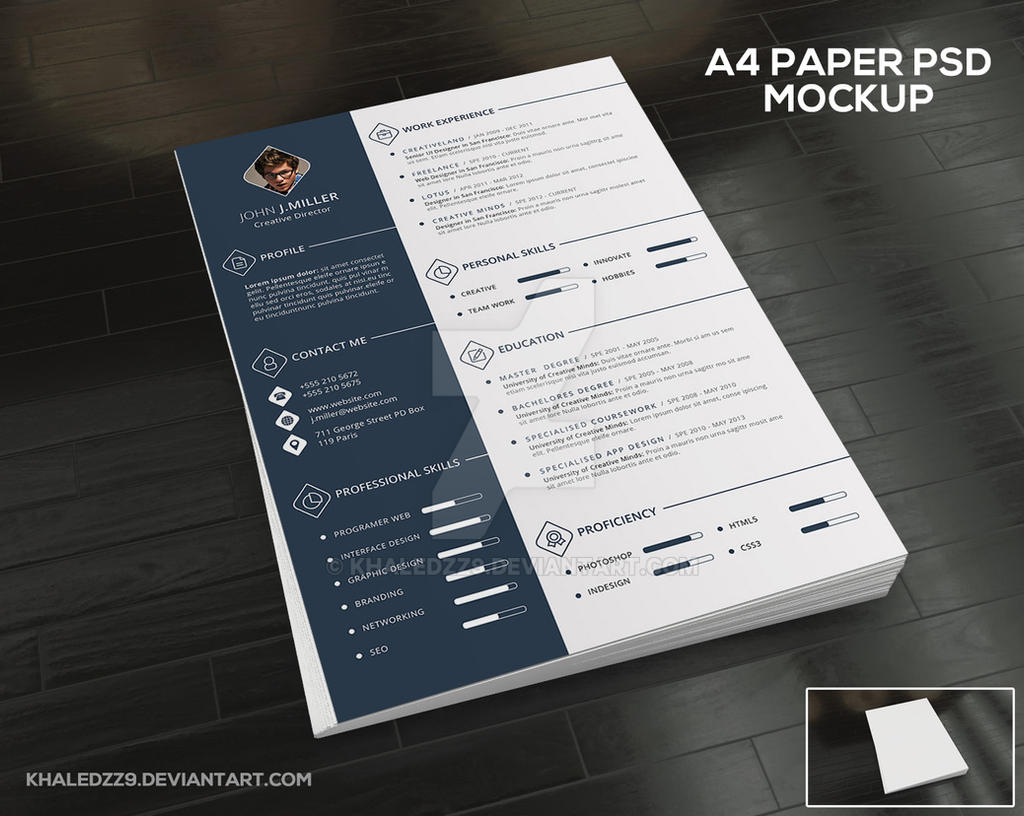 A4 Paper PSD Mockup