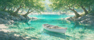 Emerald Serenity: The Crystal Forest Lagoon