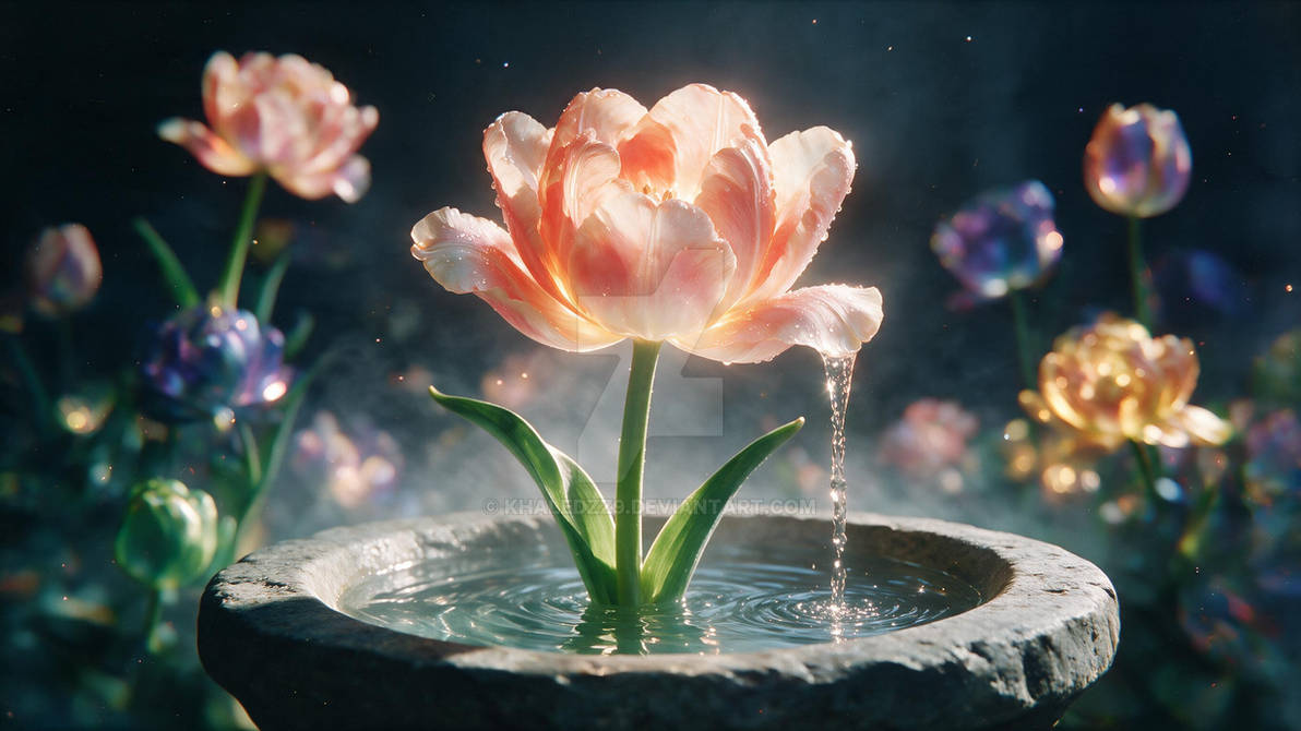Radiant Tulip of the Enchanted Moonlit Spring