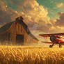 Golden Hour Flight over the Barn