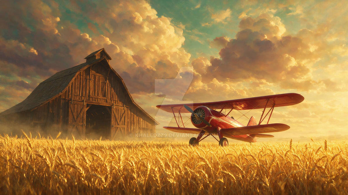 Golden Hour Flight over the Barn
