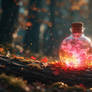 The Autumn Elixir Glowing Potion in a Forest