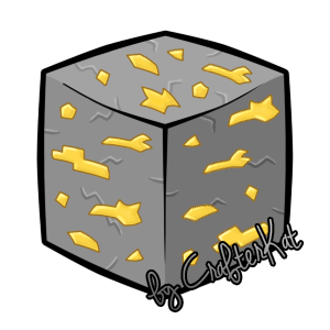 Minecraft Gold Ore Block PNG Image