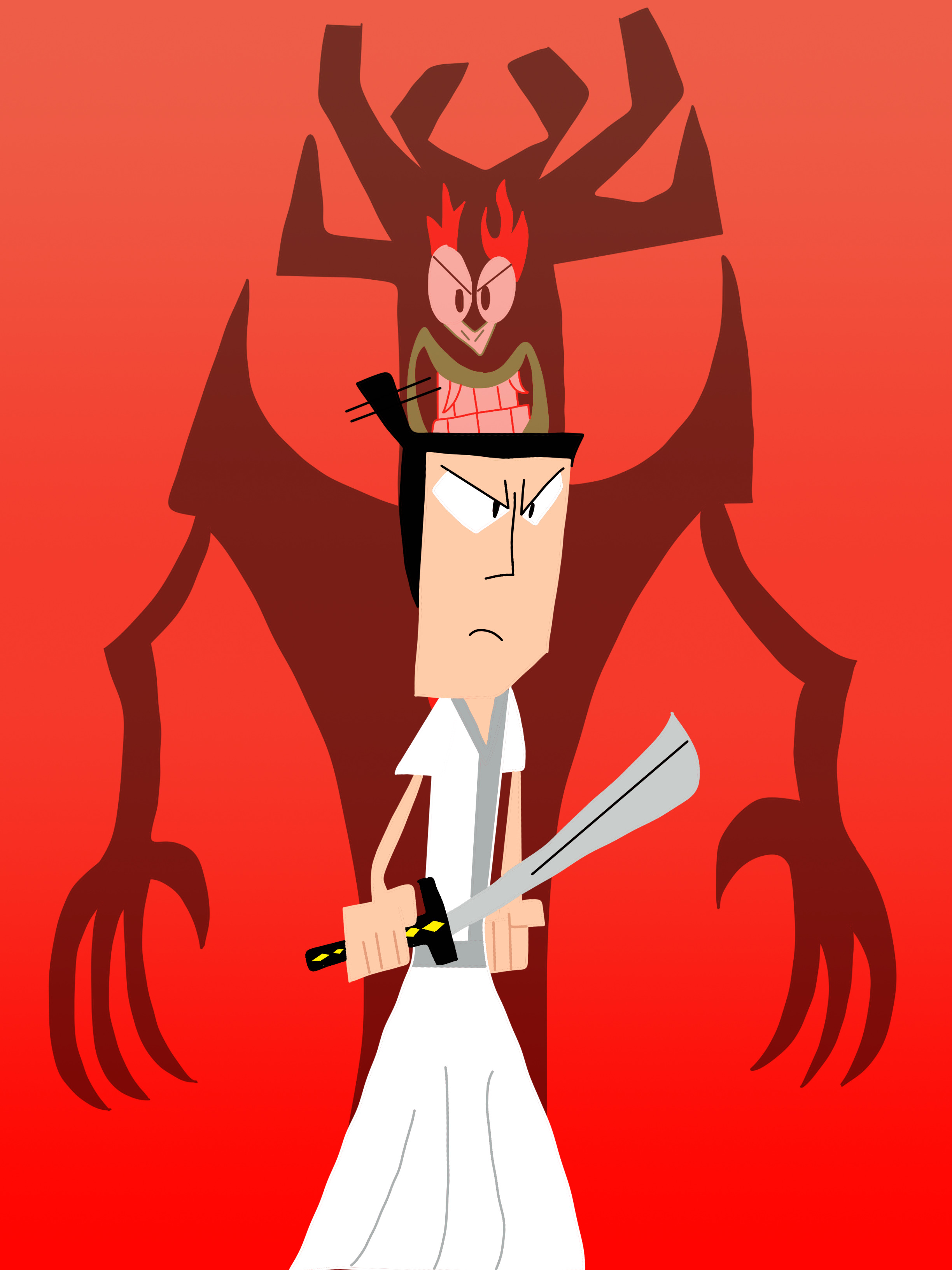 samurai jack and afro samurai (samurai jack and 1 more) drawn by etubi92