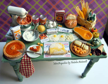 Let's make a pumpkin pie miniature dollhouse table