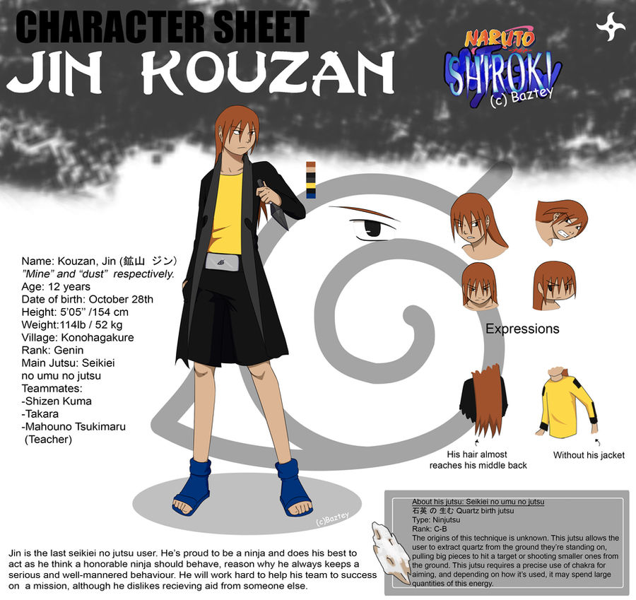 Naruto OC Sheet: Jin Kouzan [V2]