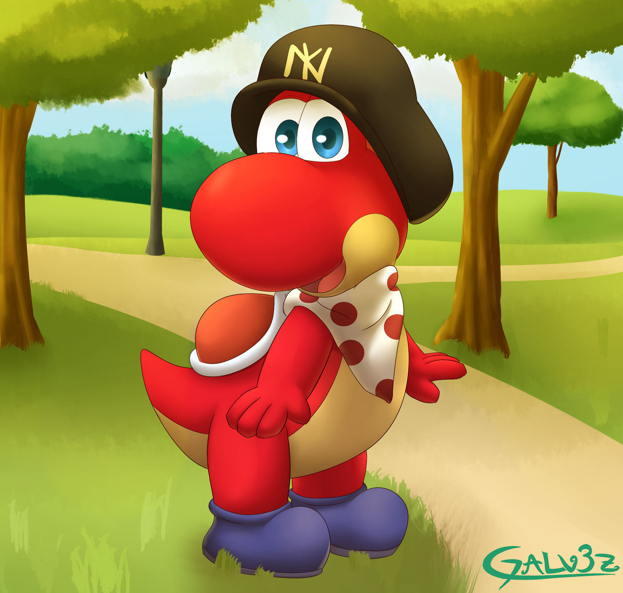 Red yoshi (Chip Yoshi) by GAVL3Z on DeviantArt