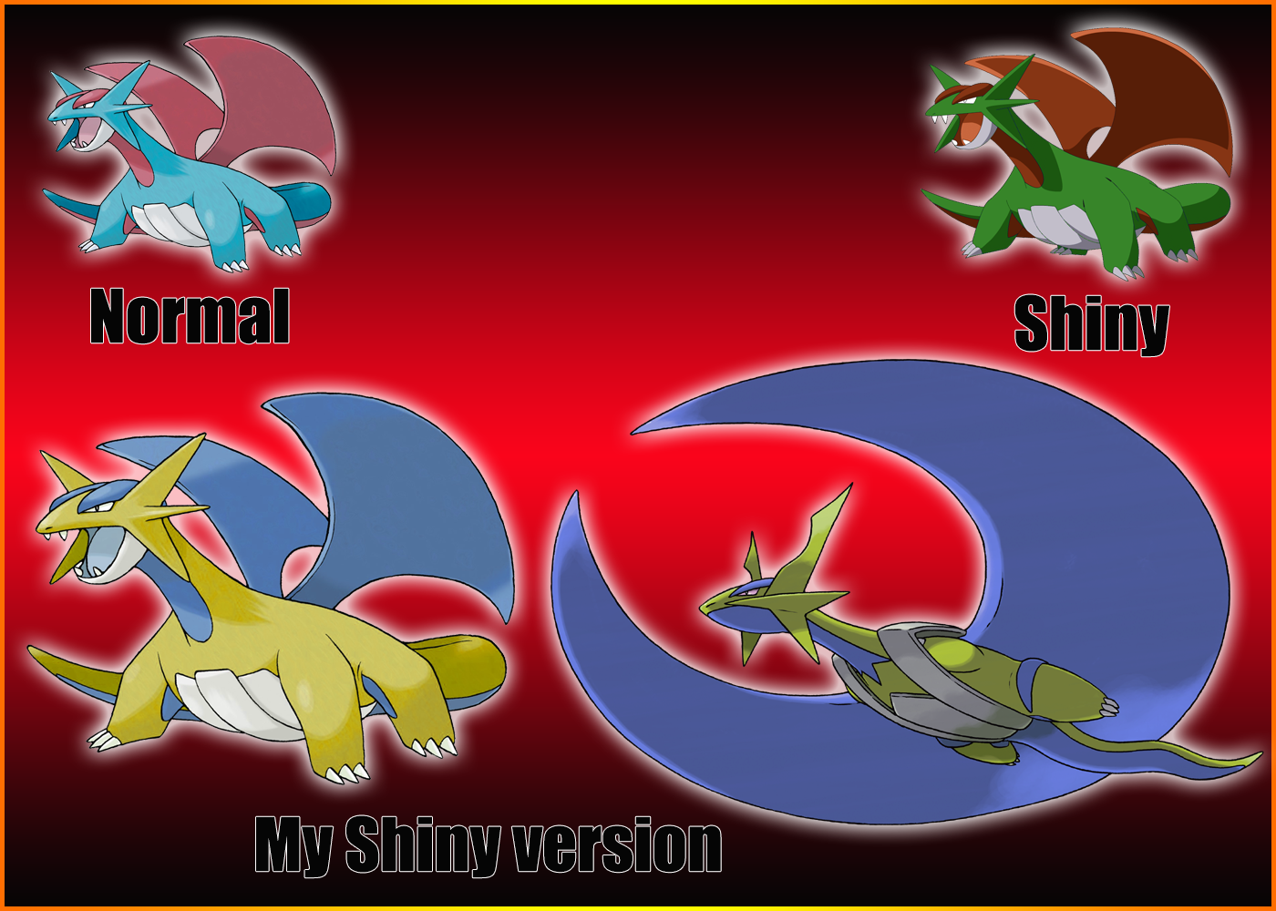 Art] I made a alt shiny Salamence for a reddit user. What do you think? :  r/ShinyPokemon