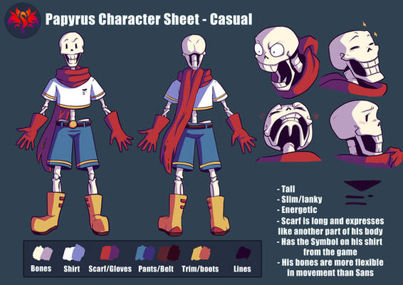 Papyrus Character Reference Sheet (LOVE Series)