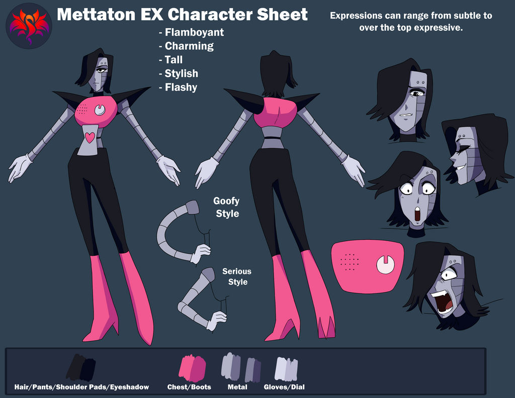 Mettaton (EX) Character Reference Sheet by SavaPhoenixStudios on DeviantArt
