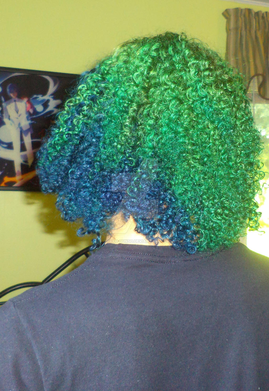 green and blue back