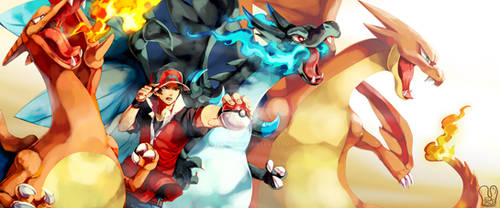 Pokemon : Triple Charizards by Sa-Dui