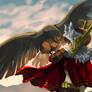 Speed paint : Girl and Golden Eagle