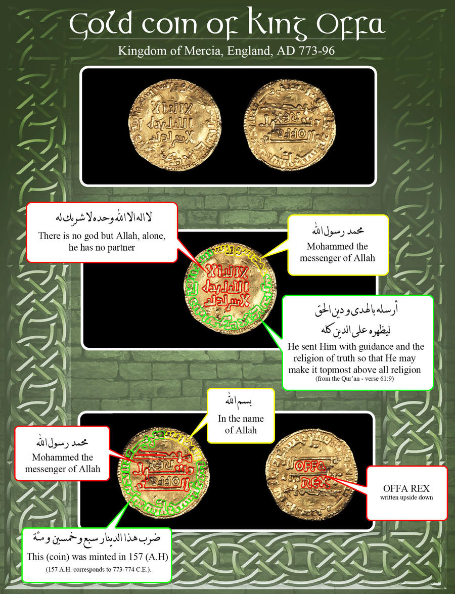 Gold coin of king Offa