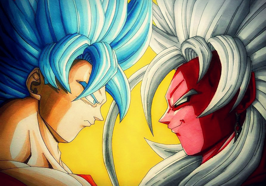 SSJ Blue Goku VS SSJ5 Goku by LordAries06 on DeviantArt