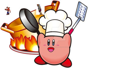 Kirby cooks Daxter.