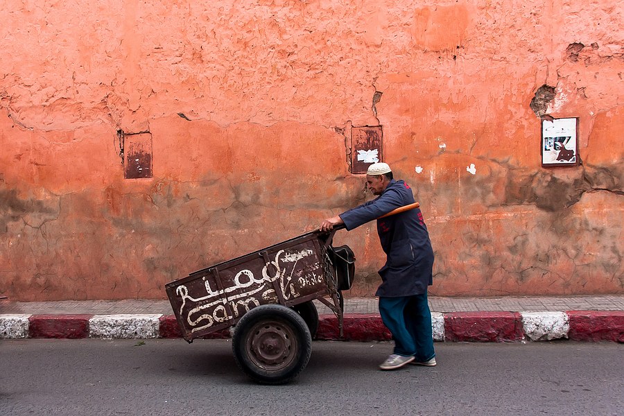 Man with handcar