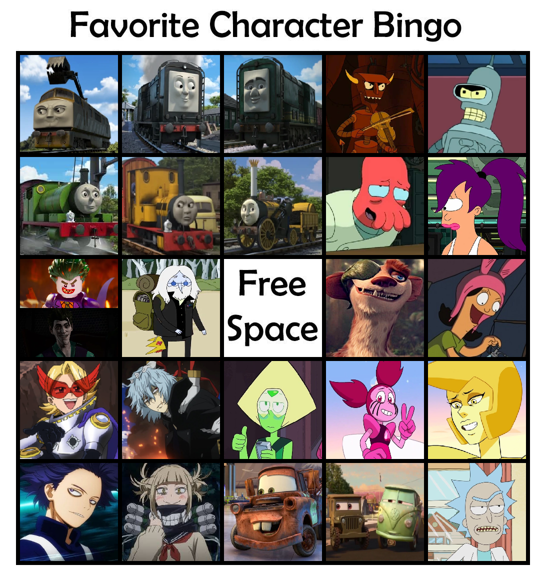 My Favorite Character Bingo by twinkletoes 97 on DeviantArt My Favorite Character Bingo by twinkletoes 97 on DeviantArt