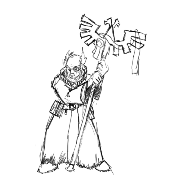 40k priest sketch