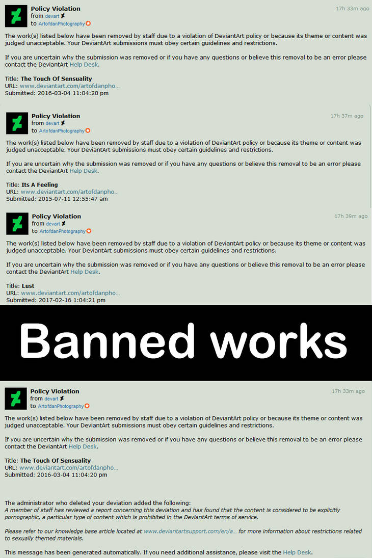 Banned works by ArtofdanPhotography on DeviantArt