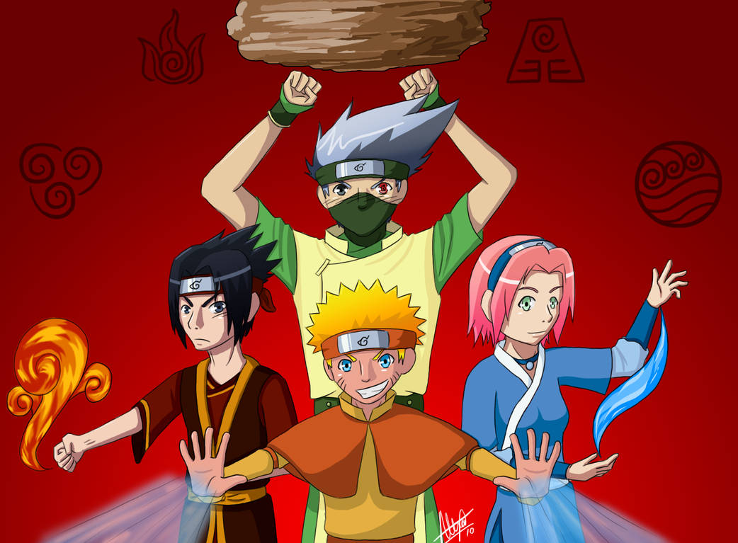 獅子 Shishi's Doodles — Naruto x Avatar crossover . I just had to draw...