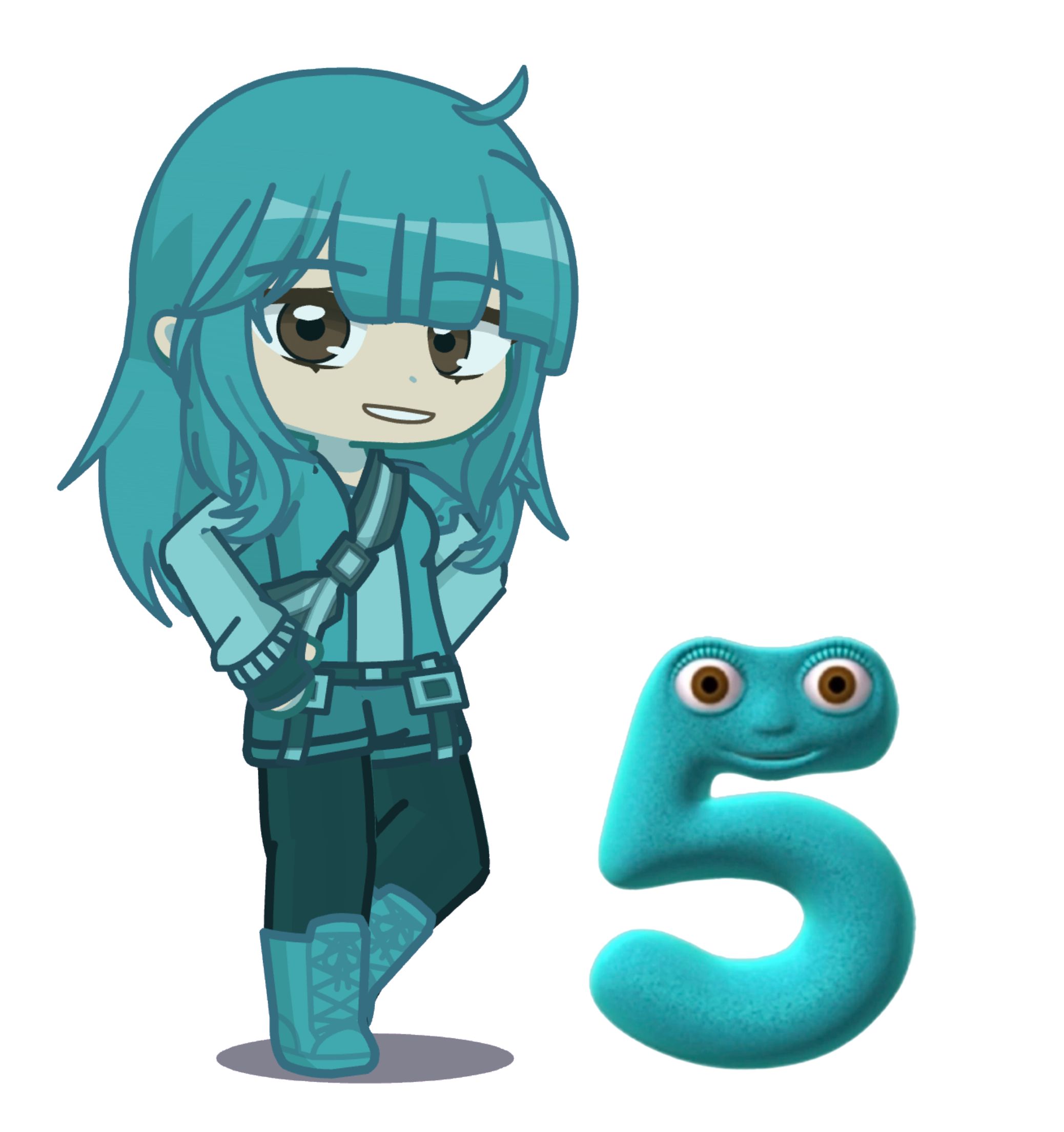 numberjack 5 gacha by itshxnnxh on DeviantArt