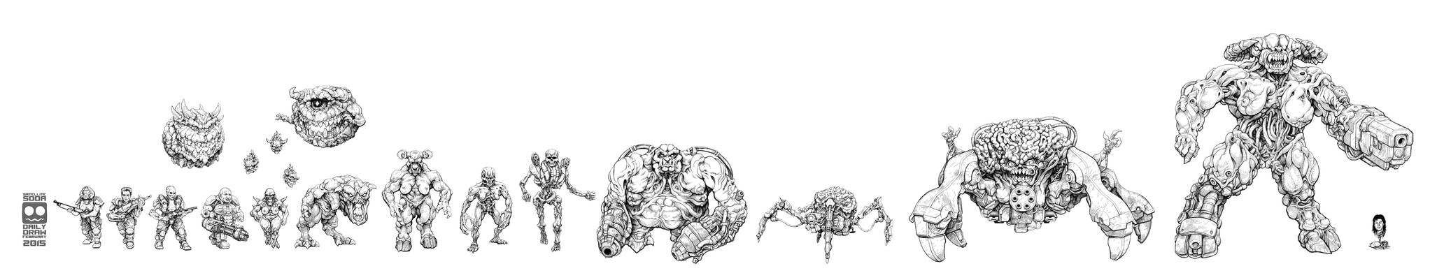 DOOM Lineup - Satellite Soda - Daily Draw 2015 by PhillGonzo