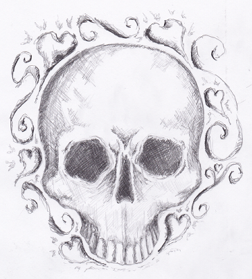 skull and hearts